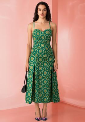 Green Brocade Dress