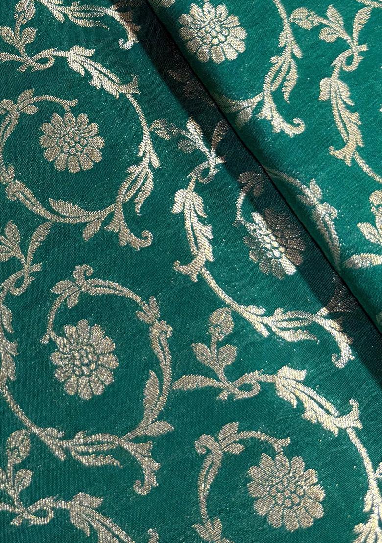 Green Brocade Dress - Indya