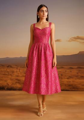 Rani Pink Brocade Dress