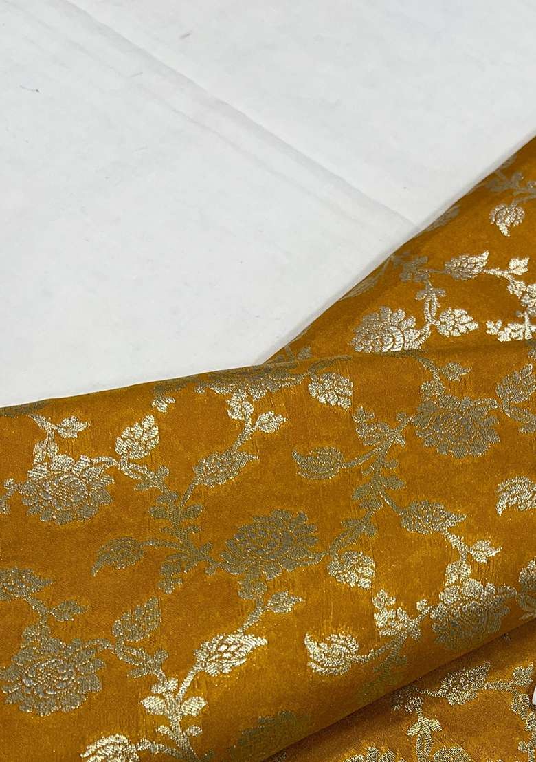 Yellow Brocade Dress - Indya