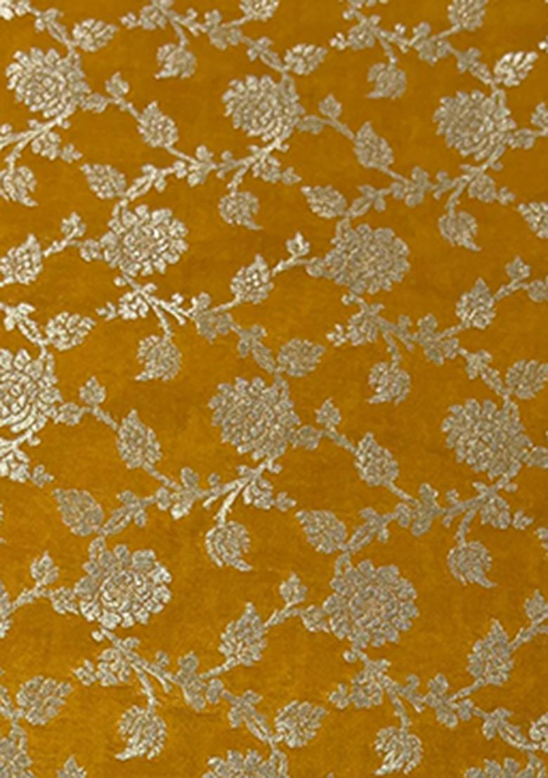 Yellow Brocade Dress - Indya