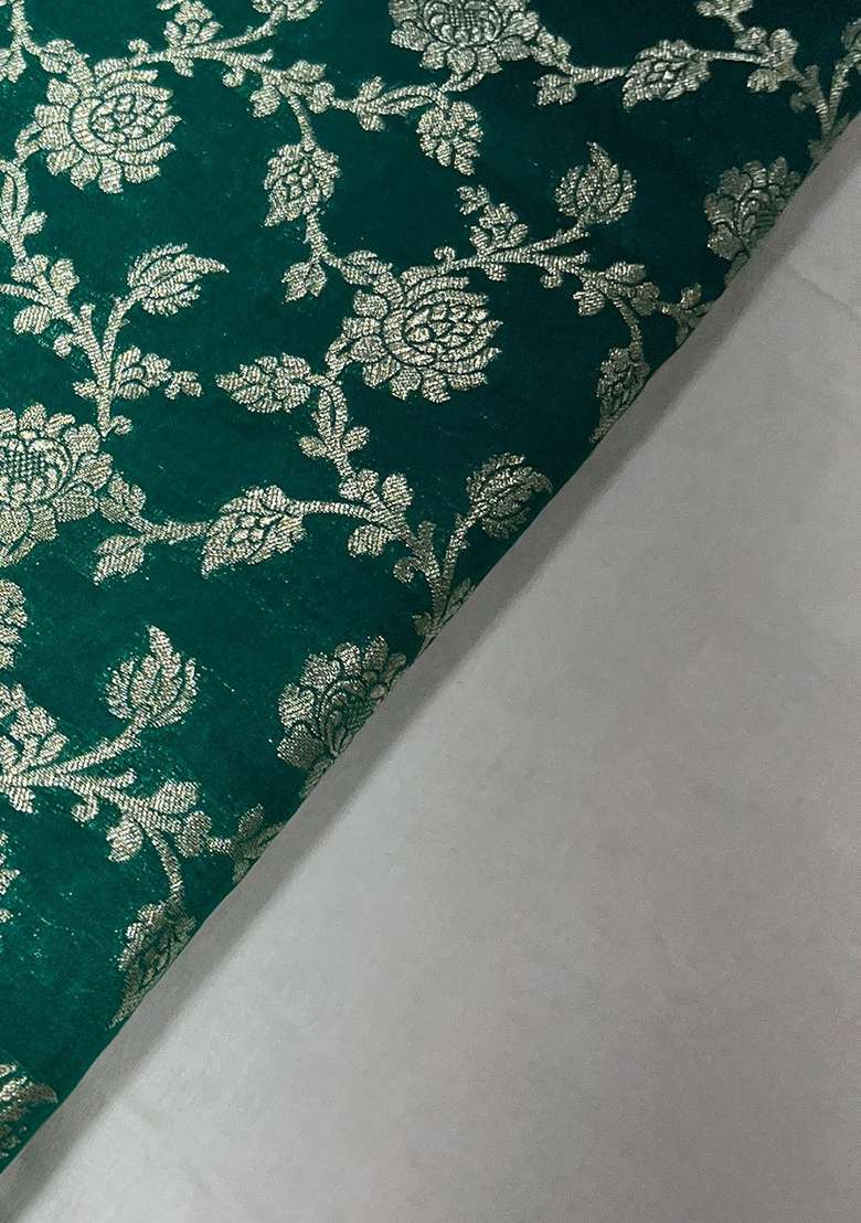Green Brocade Dress - Indya
