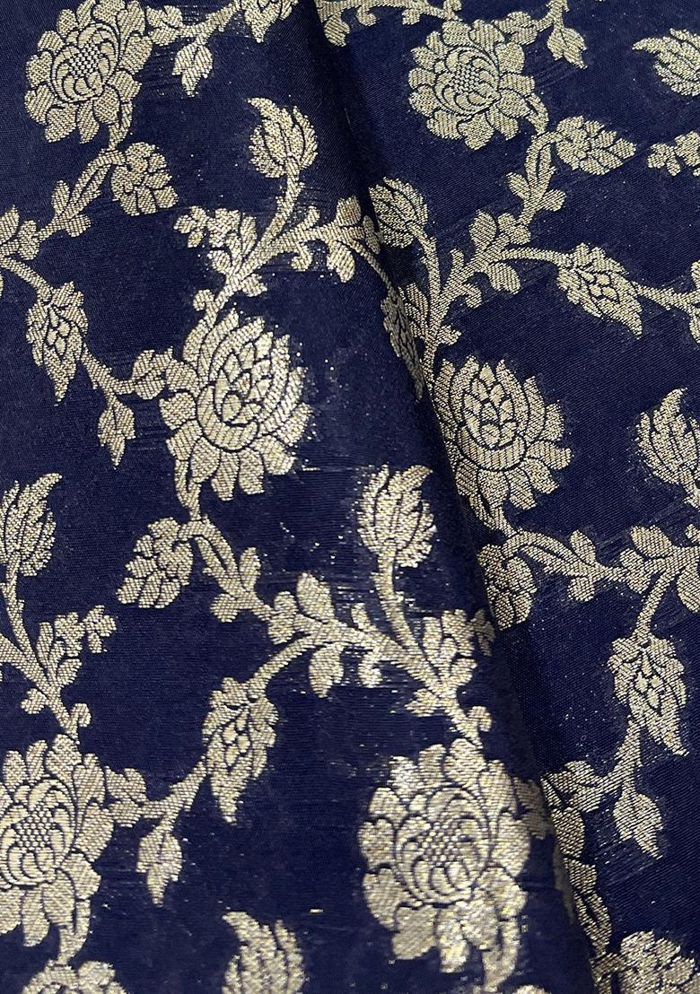 Royal Blue Brocade Dress - Indya