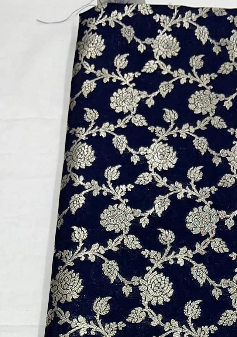 Royal Blue Brocade Dress - Indya