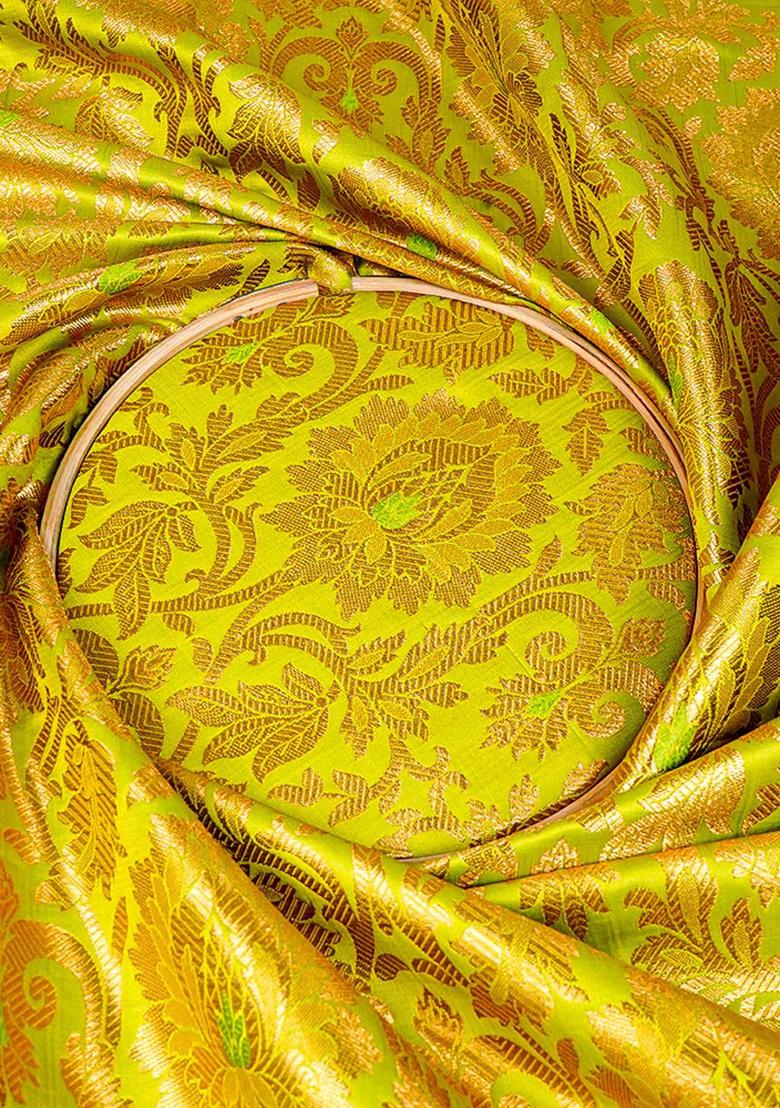 Lemon Yellow Brocade Dress