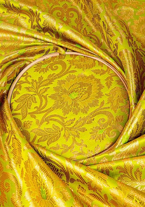 Lemon Yellow Brocade Dress
