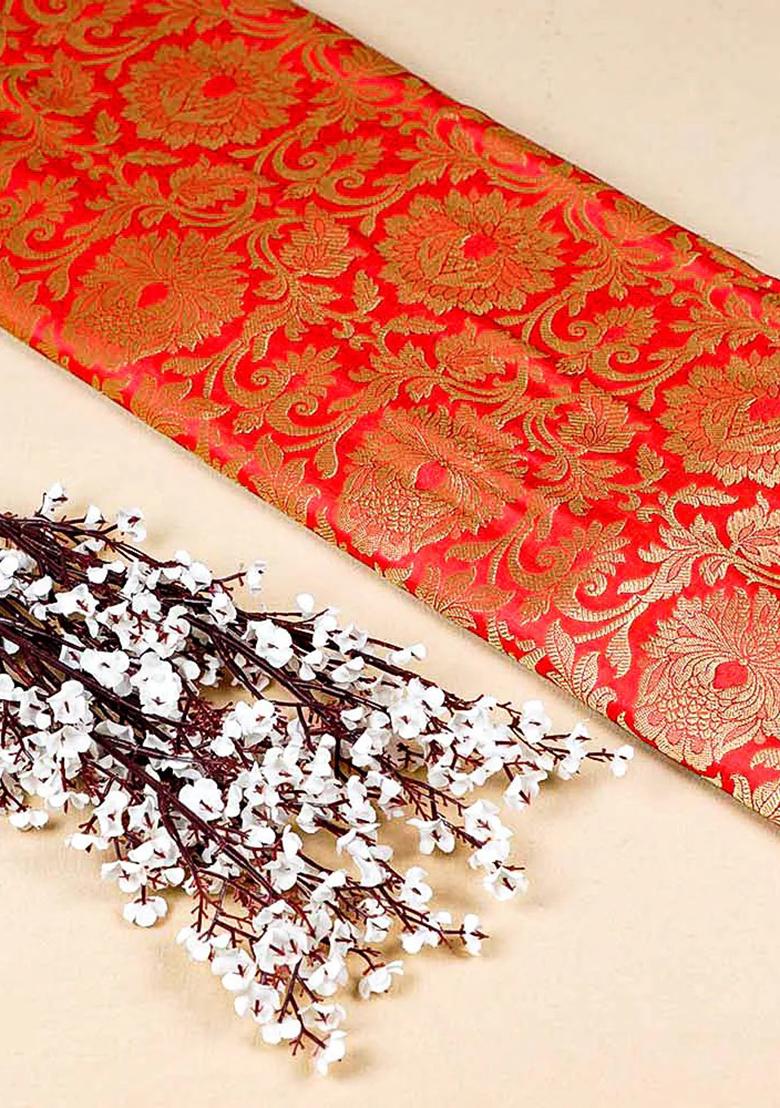 Red Brocade Dress - Indya