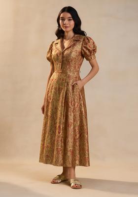 Golden Brocade Dress