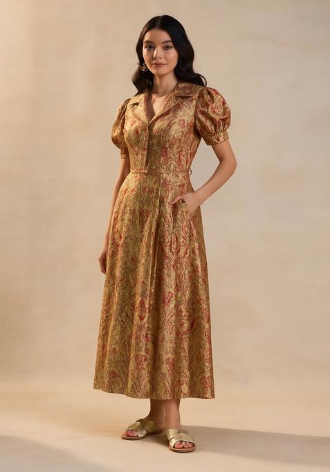 Golden Brocade Dress
