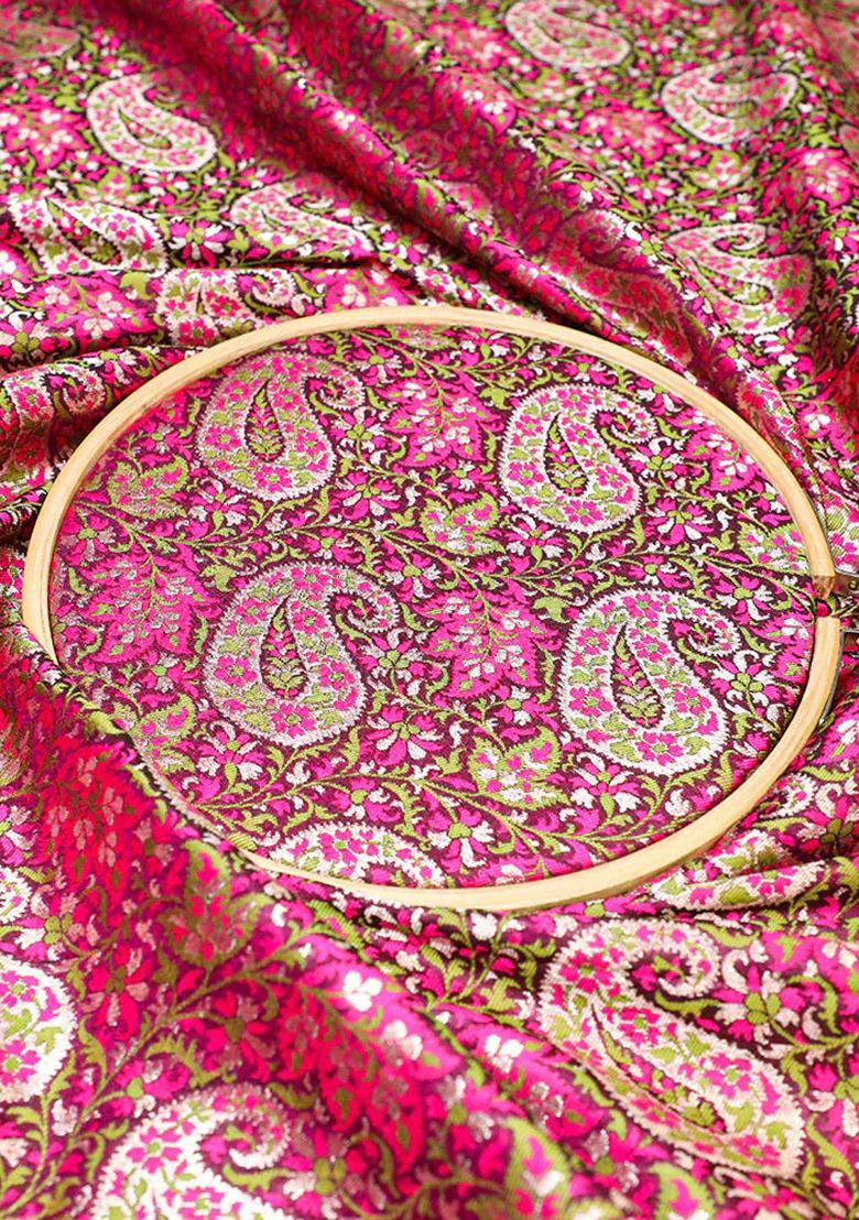 Pink Brocade Dress - Indya