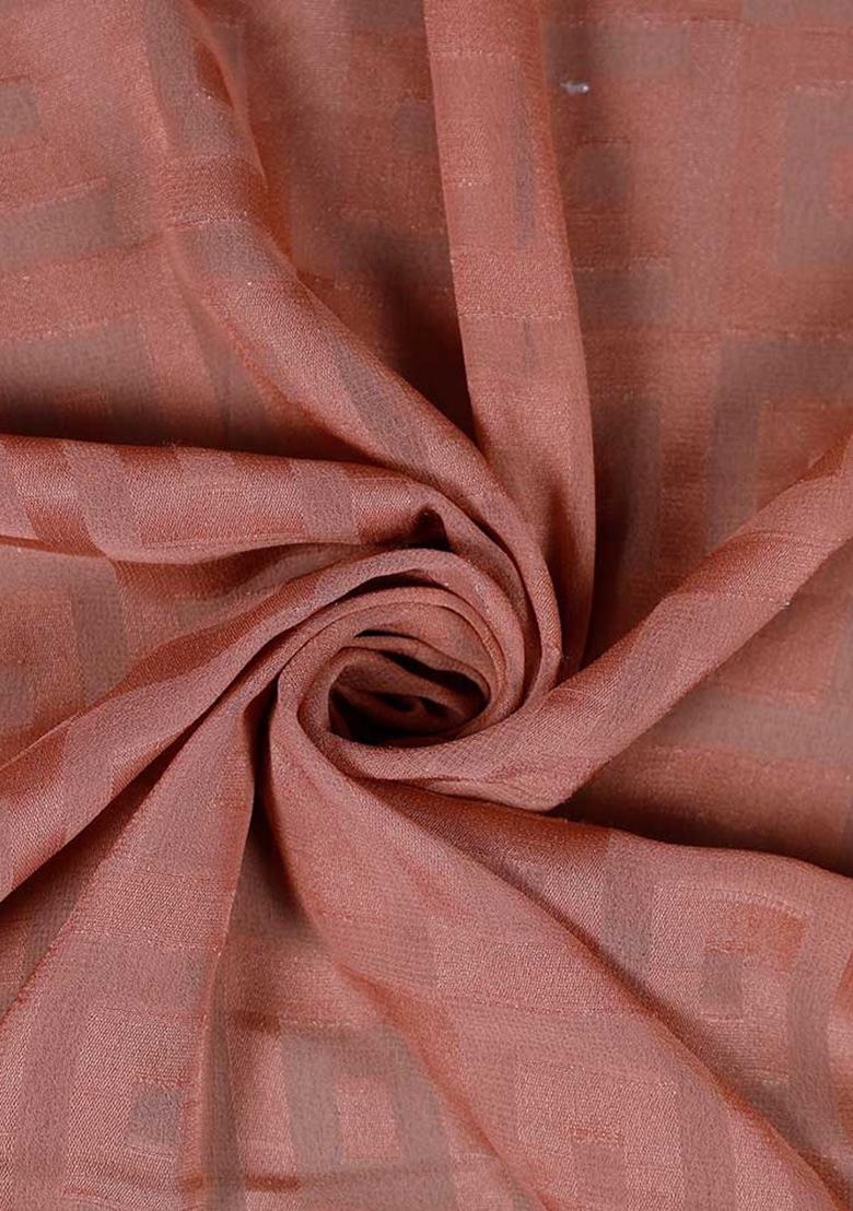 Brown Textured Georgette Dress