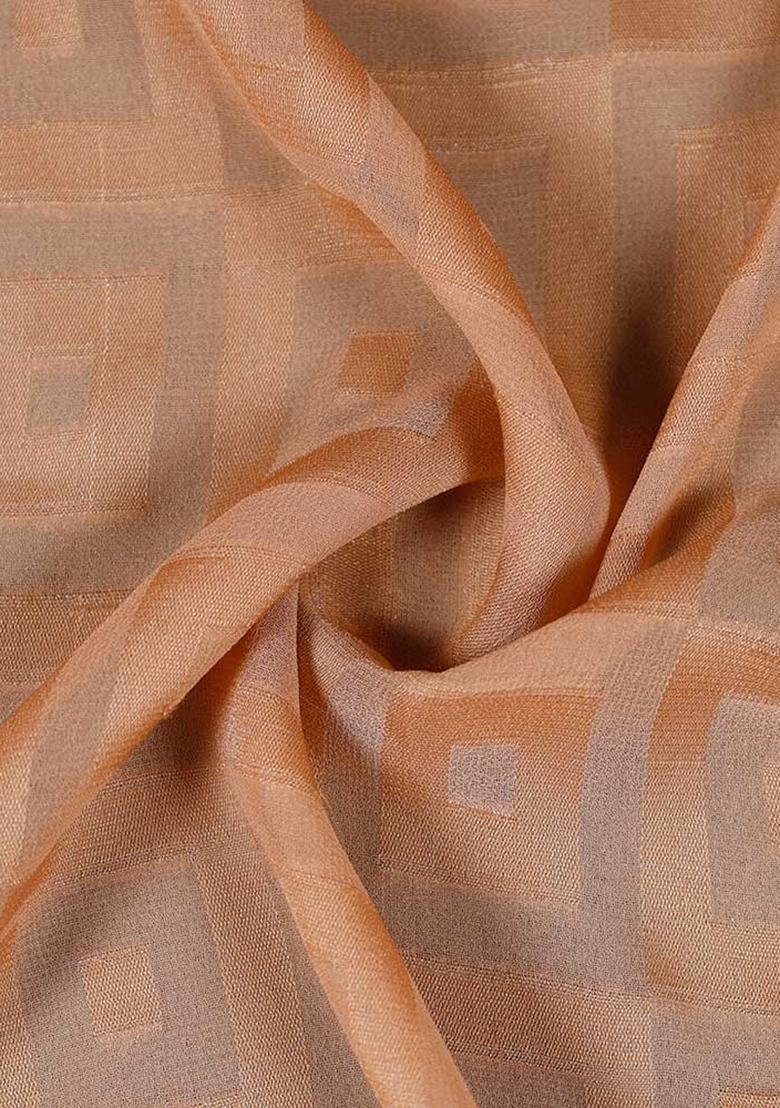 Brown Textured Georgette Dress