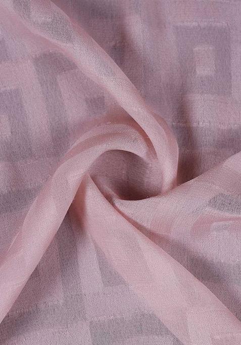 Pastel Pink Textured Georgette Dress