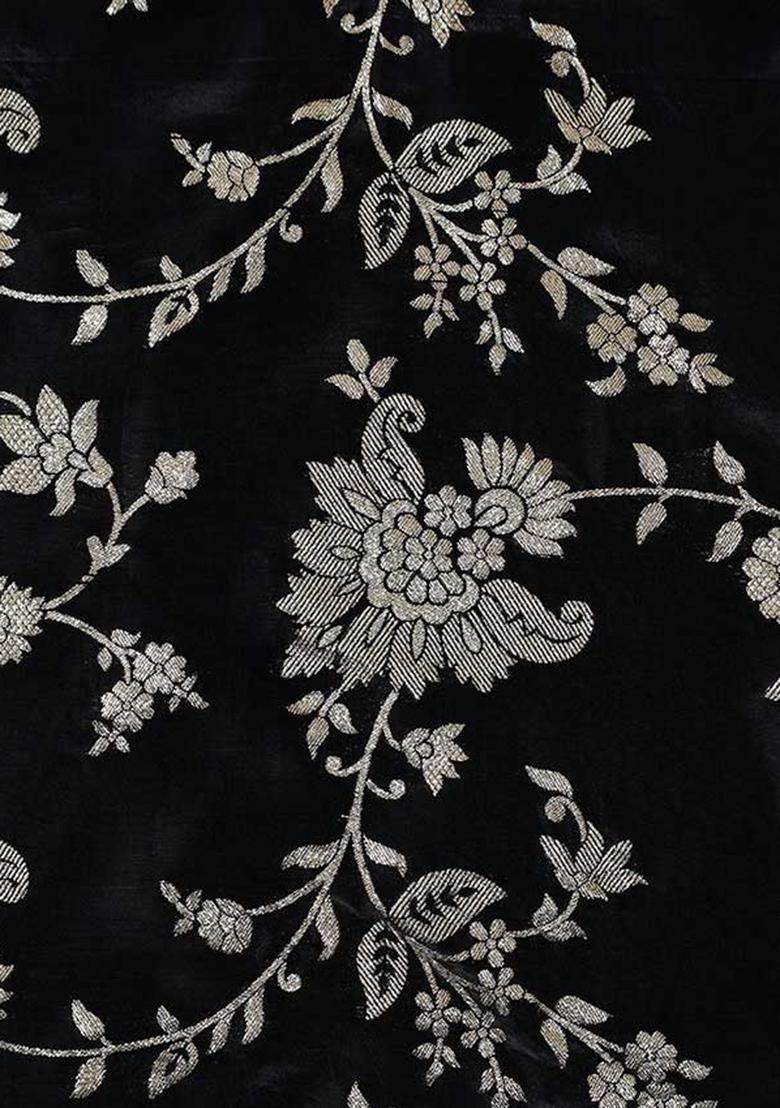 Black Brocade Dress - Indya