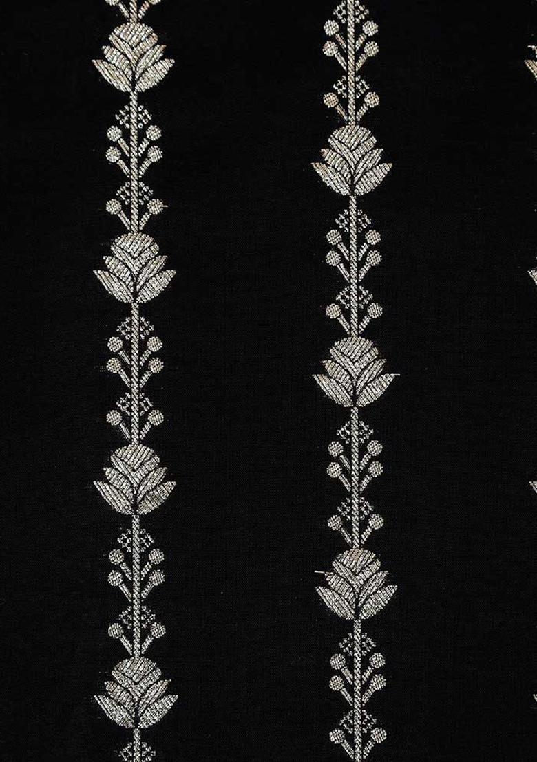 Black Brocade Dress - Indya