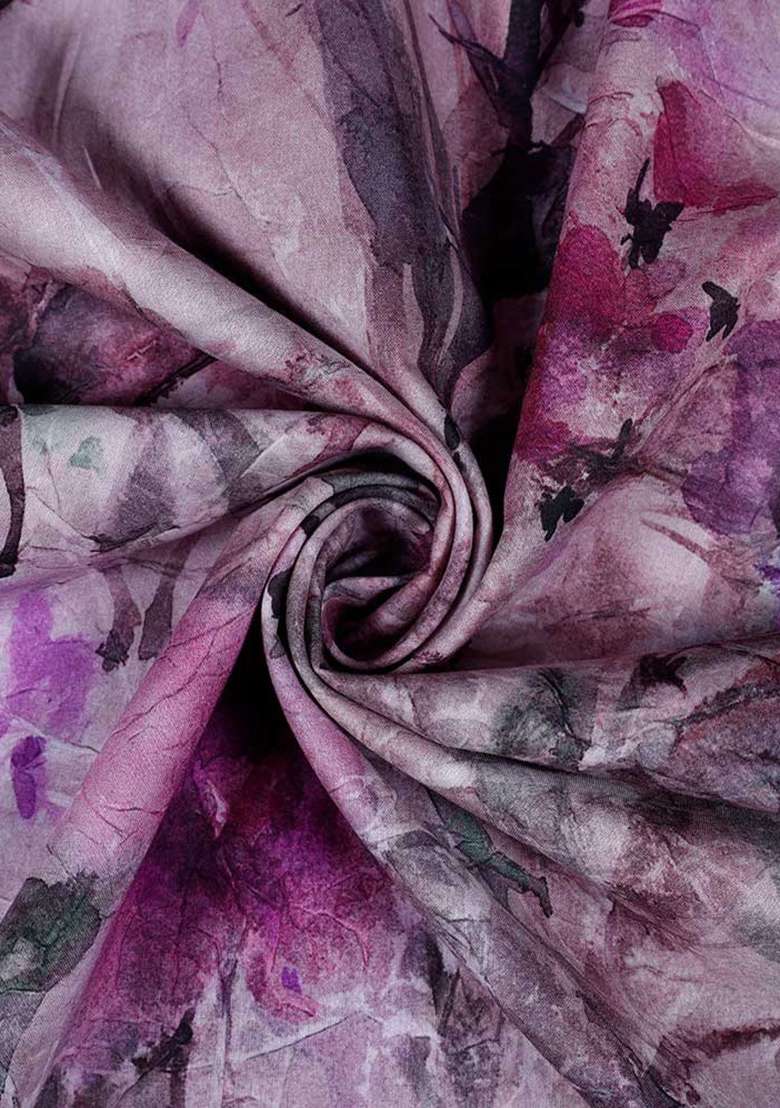 Multi Color Floral Print Cotton Dress for Diwali and Festive Wear - Indya