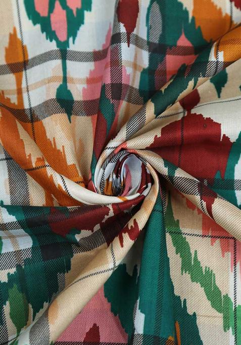 Multi Color Abstract Print Cotton Dress