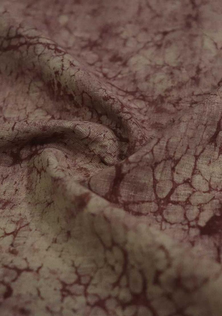 Rust Floral Print Cotton Dress - Indya