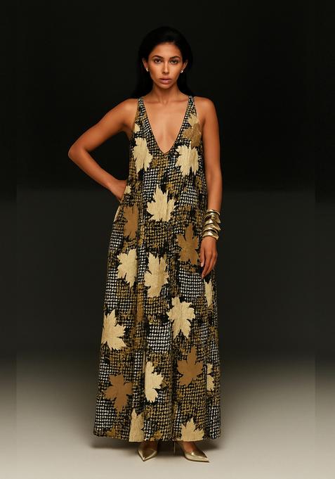 Green Figure Print Cotton Dress