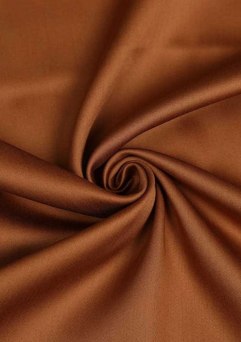 Brown Solid Cotton Dress for Diwali | Wedding & Festive Wear - Indya
