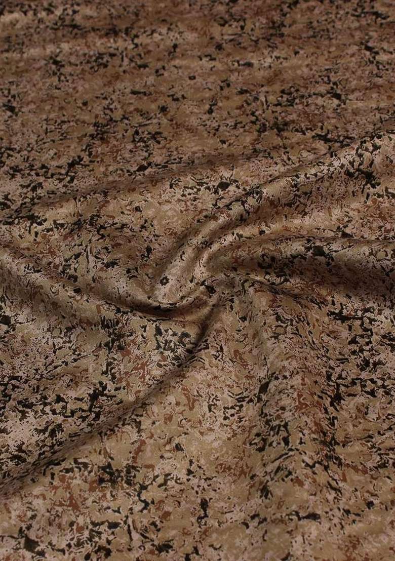 Beige Abstract Print Cotton Dress for Diwali and Festive Wear - Indya