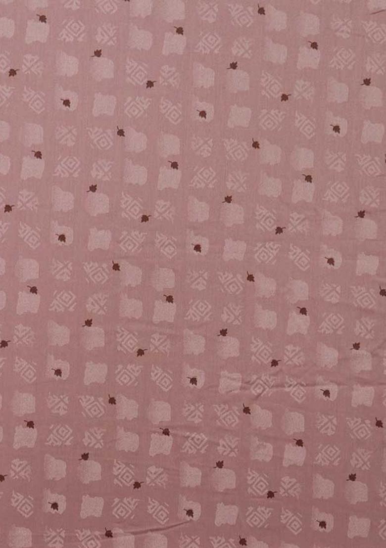 Pink Abstract Print Cotton Dress - Indya