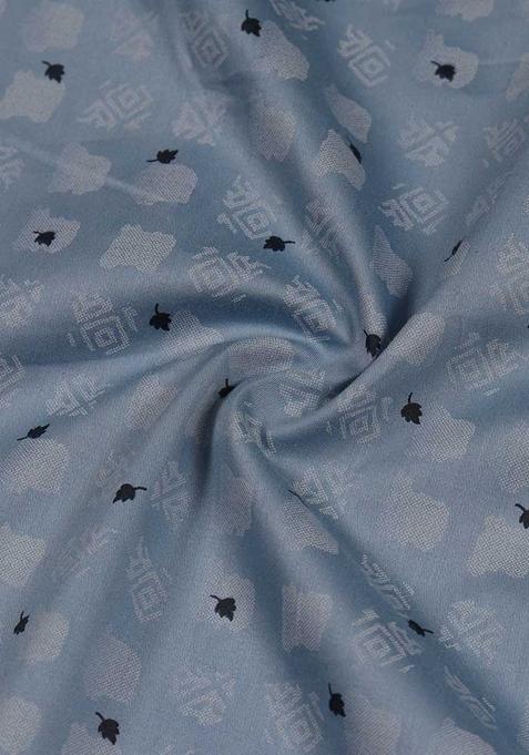 Blue Abstract Print Cotton Dress