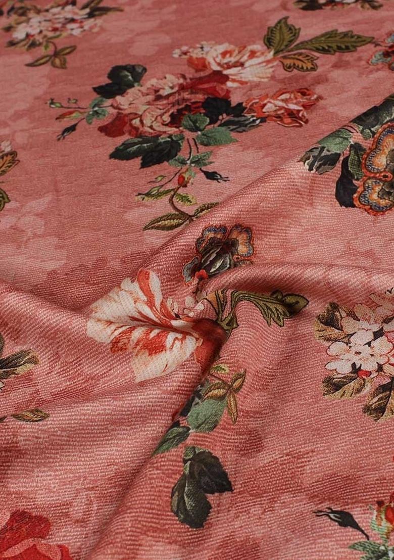 Pink Floral Print Cotton Dress