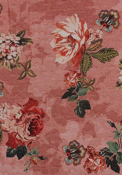 Pink Floral Print Cotton Dress