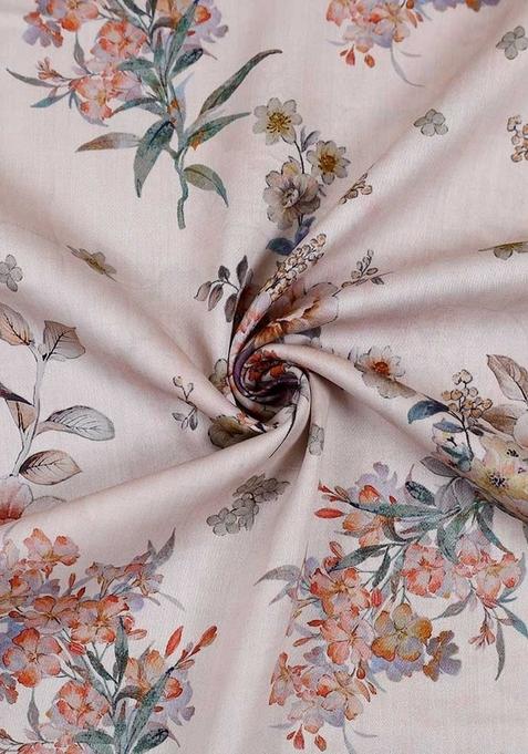 White Floral Print Cotton Dress