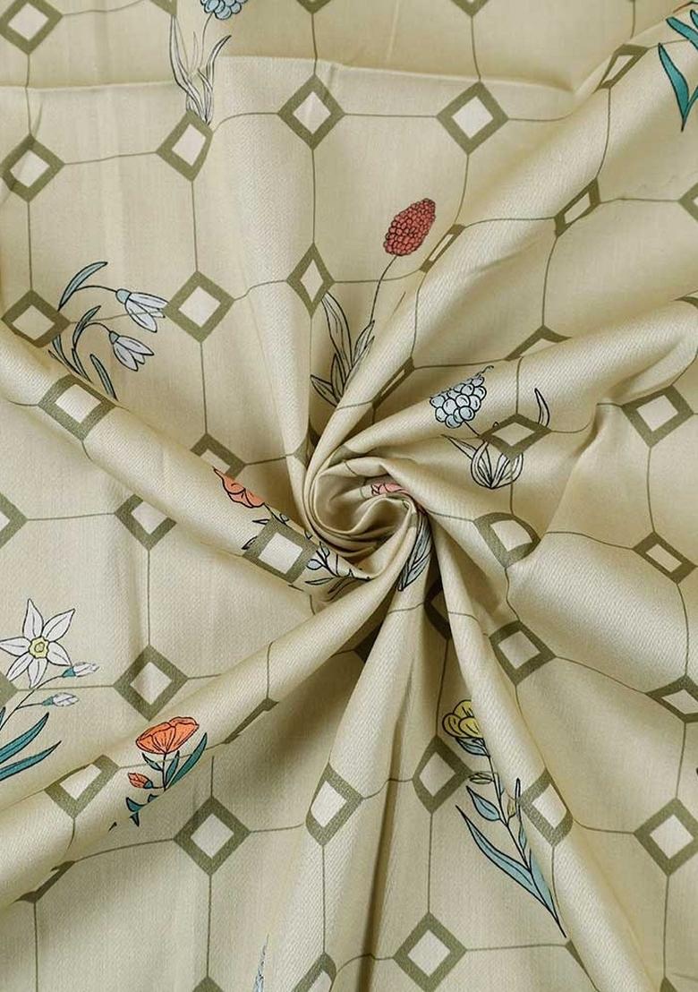 Green Abstract Print Cotton Dress