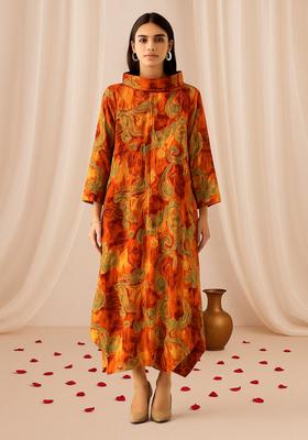 Multi Color Abstract Print Cotton Dress