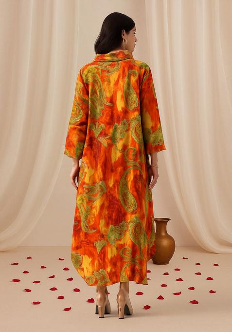Multi Color Abstract Print Cotton Dress