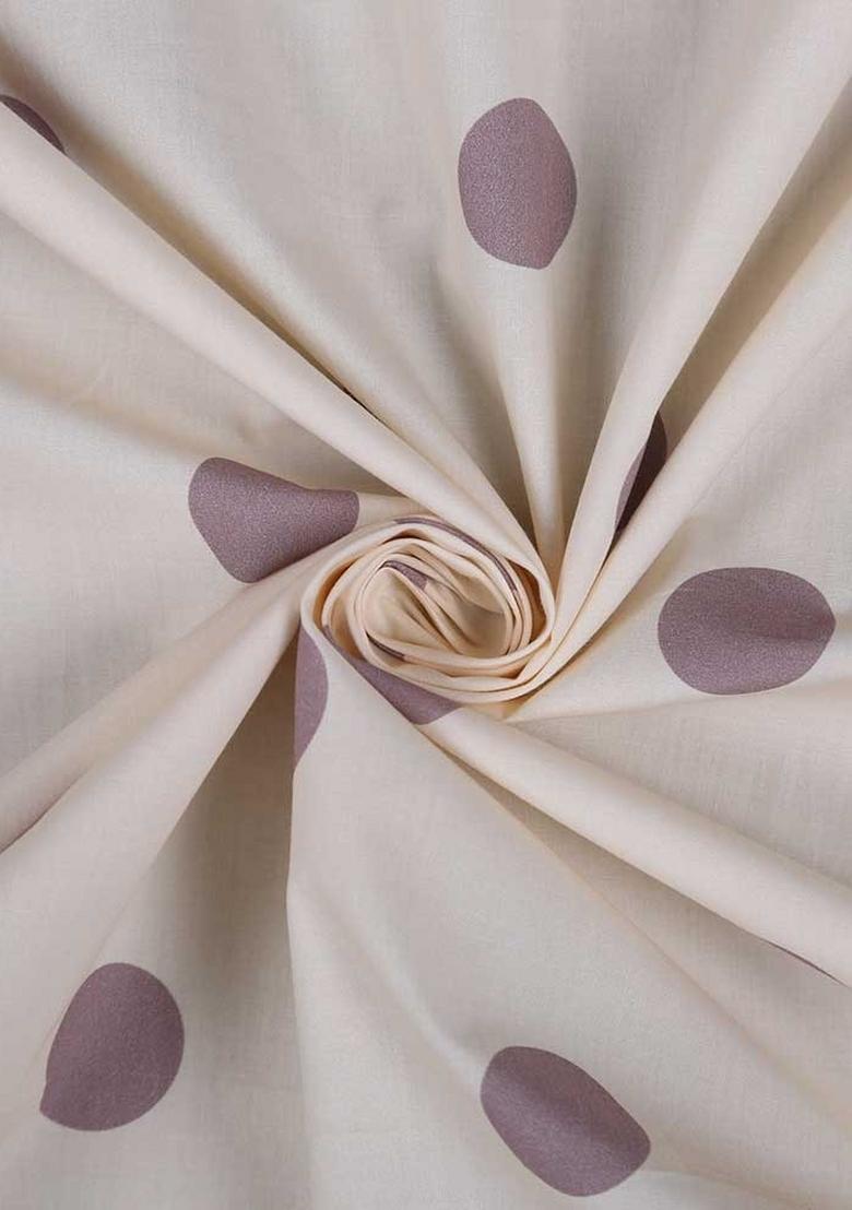 White Polka Dot Print Cotton Dress