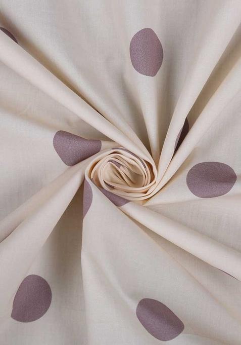 White Polka Dot Print Cotton Dress