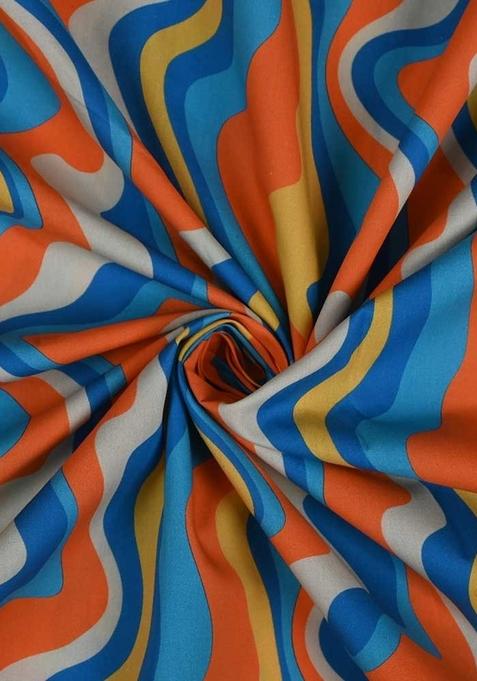 Multi Color Abstract Print Cotton Dress