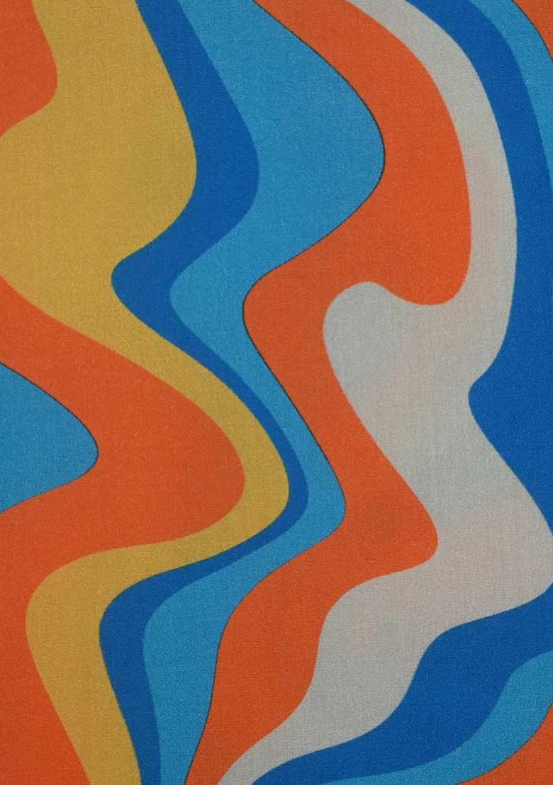 Pink Abstract Print Cotton Dress - Indya