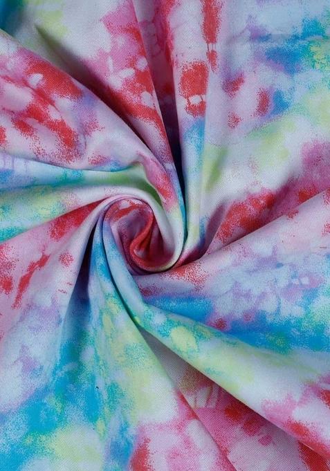 Pink Abstract Print Cotton Dress