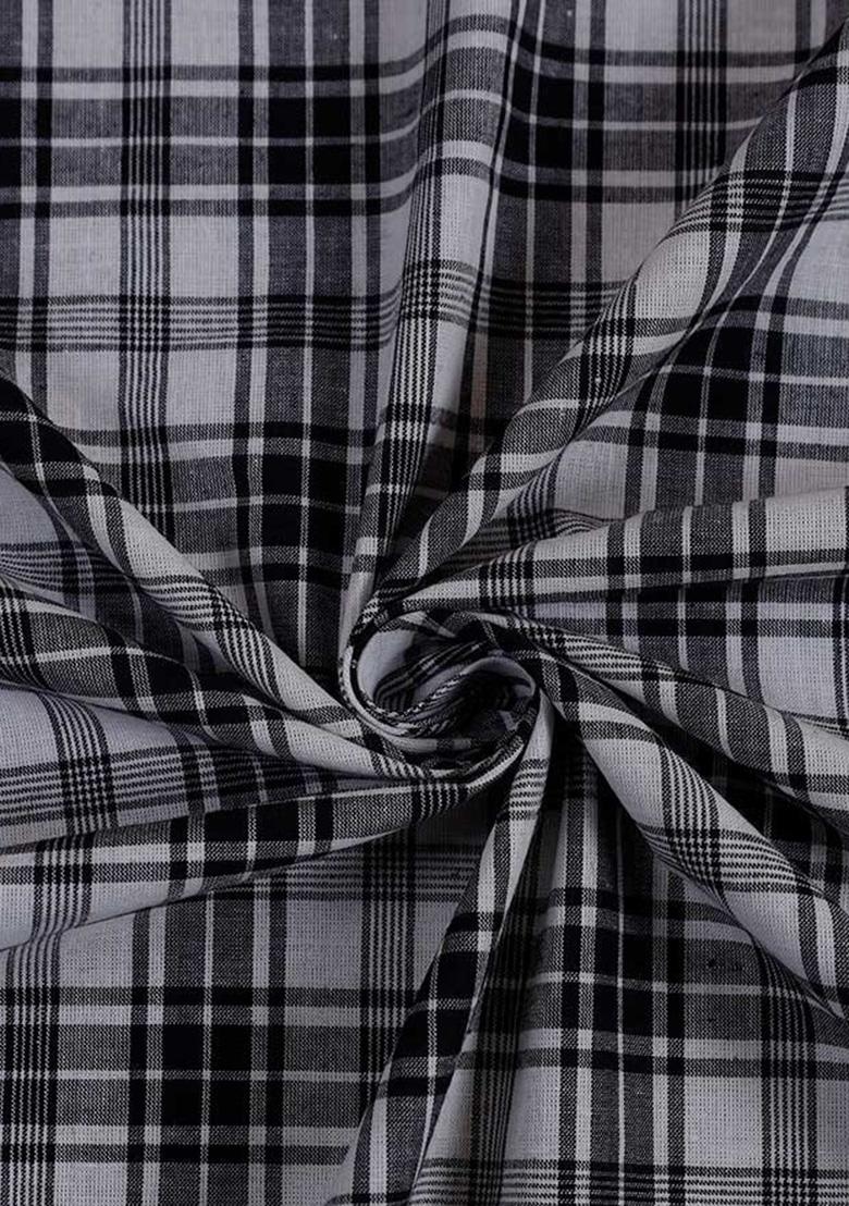 Black And White Cotton Checked Dress