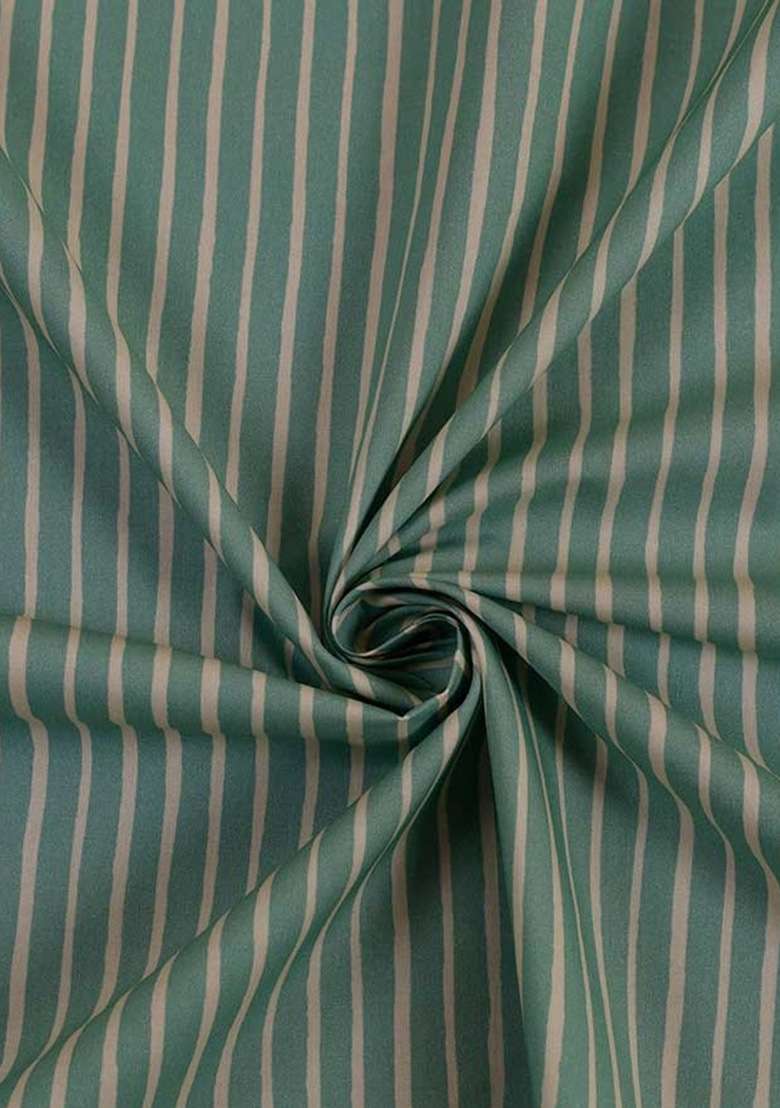 Green Poplin Striped Jumpsuit - Indya