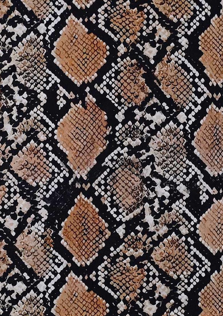 Black Poplin Abstract Printed Dress - Indya