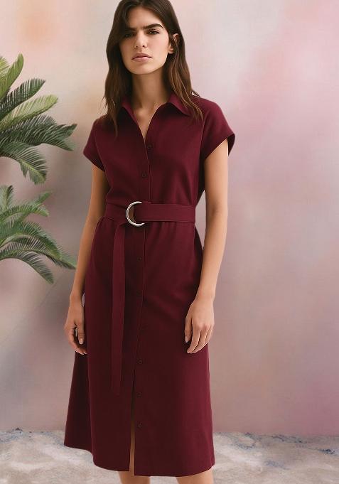 Coffee Brown Linen Dress