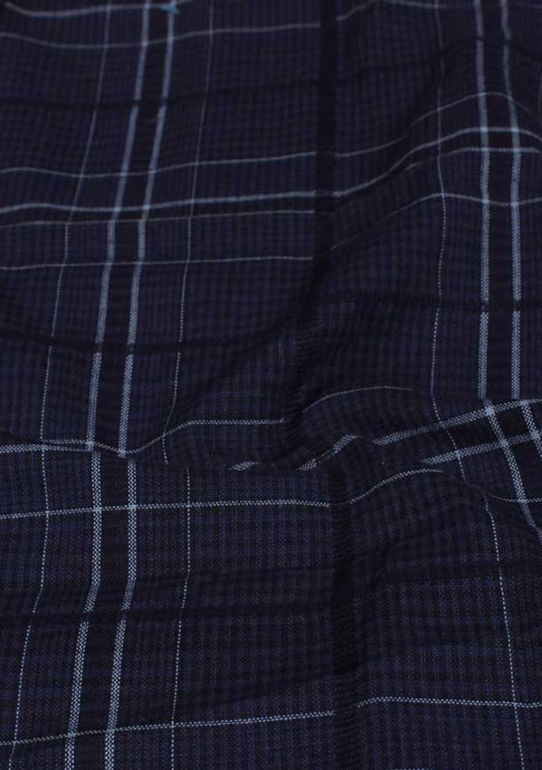 Blue Cotton Checked Dress