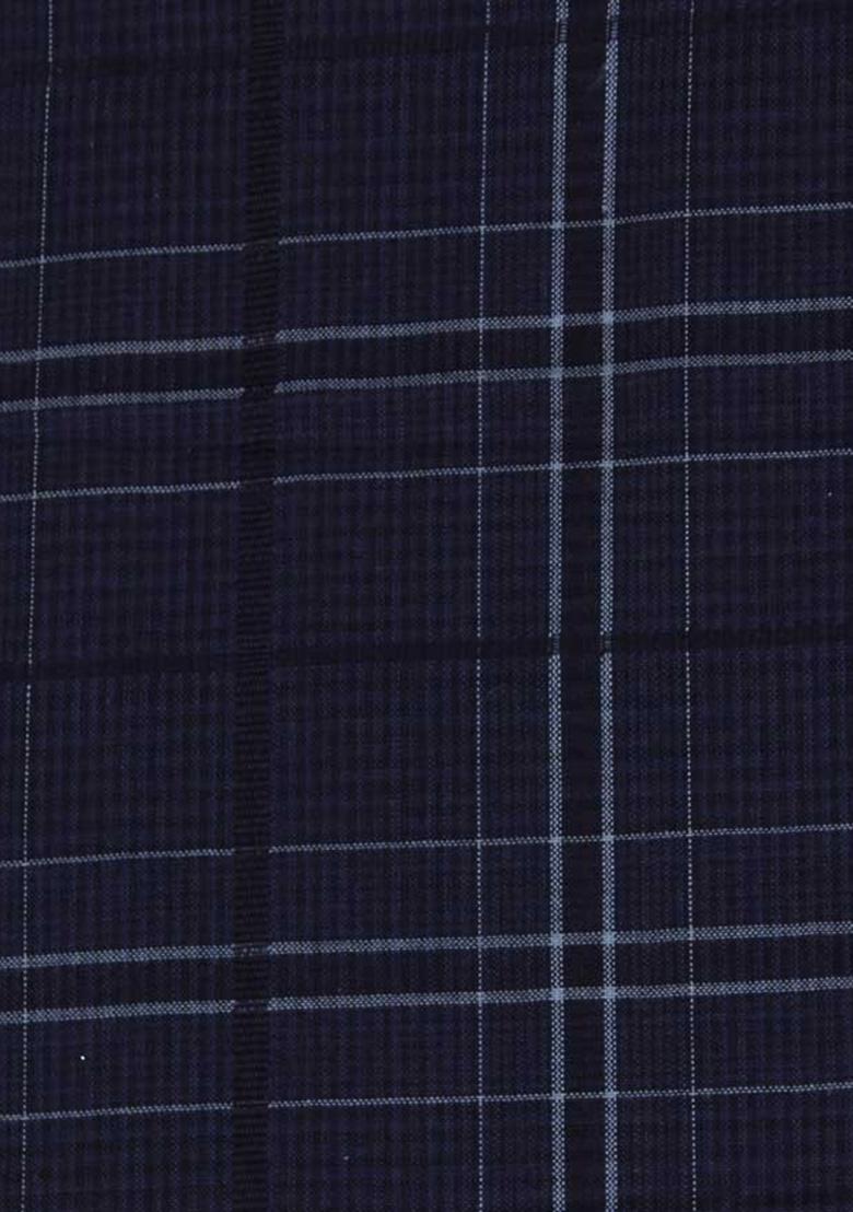 Blue Cotton Checked Dress