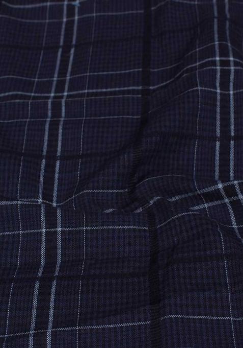 Blue Cotton Checked Dress