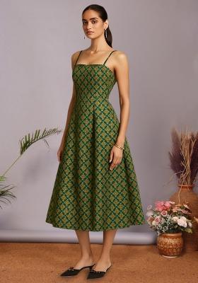Green Brocade Dress