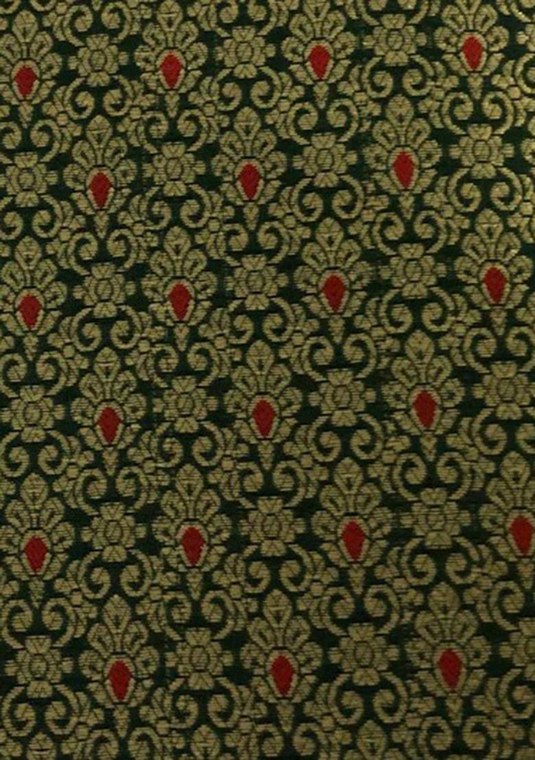 Green Brocade Dress - Indya