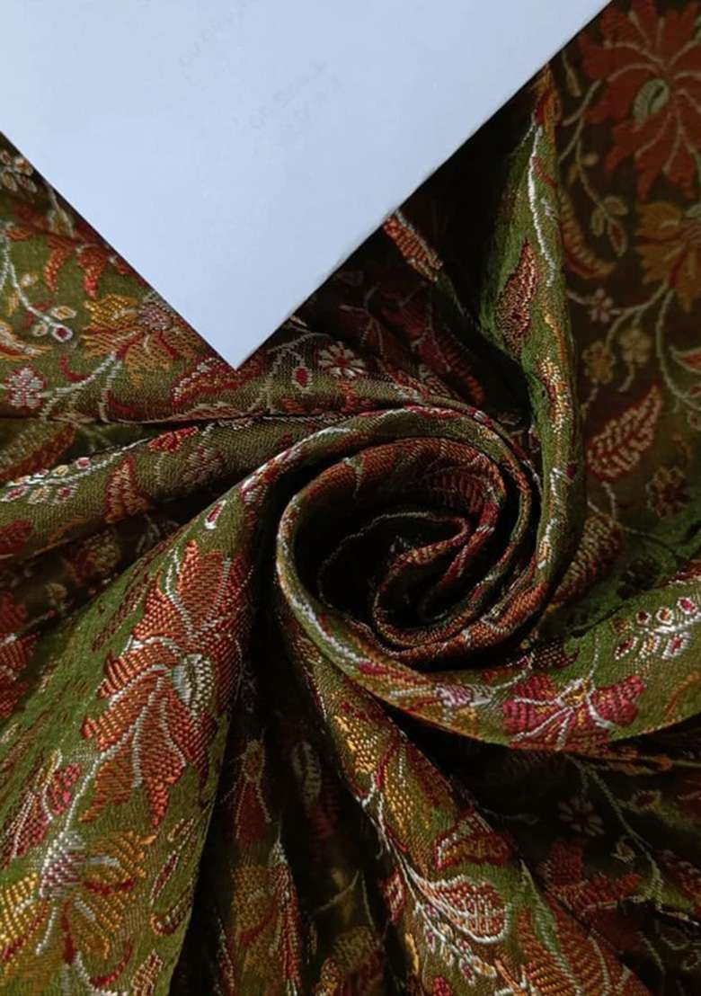 Green Brocade Dress - Indya