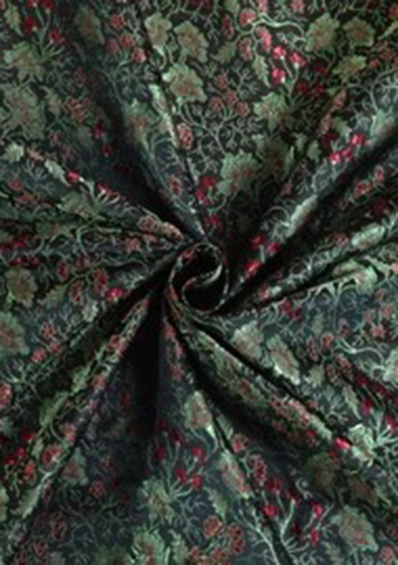 Green Brocade Dress - Indya