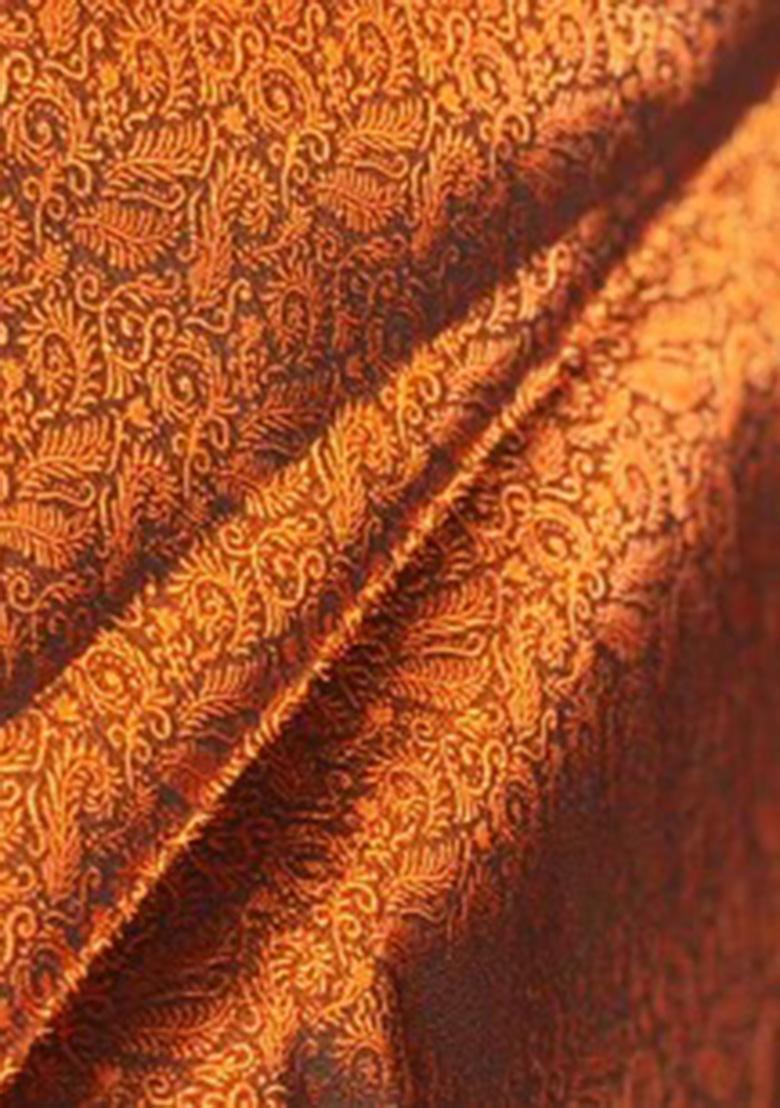 Orange Brocade Dress - Indya